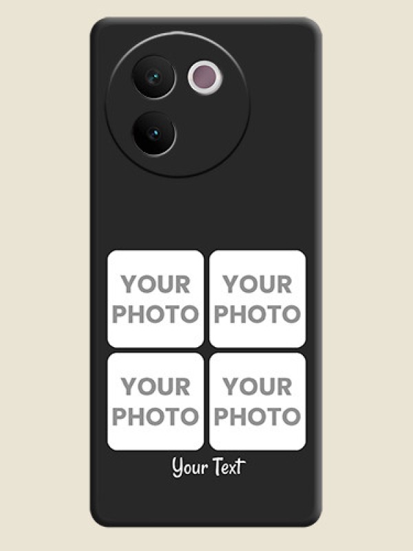 Custom Floral Art with 6 Image Holder on Photo On Space Black Custom Soft Matte Mobile Back Cover - Vivo V30e 5G - alternate view