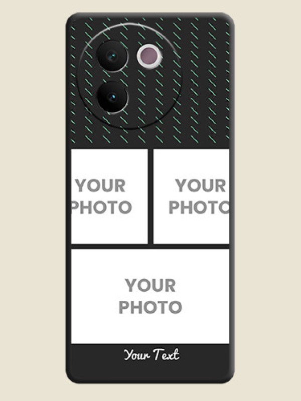 Custom Cross Dotted Pattern with 2 Image Holder On Space Black Custom Soft Matte Mobile Back Cover - Vivo V30e 5G - alternate view