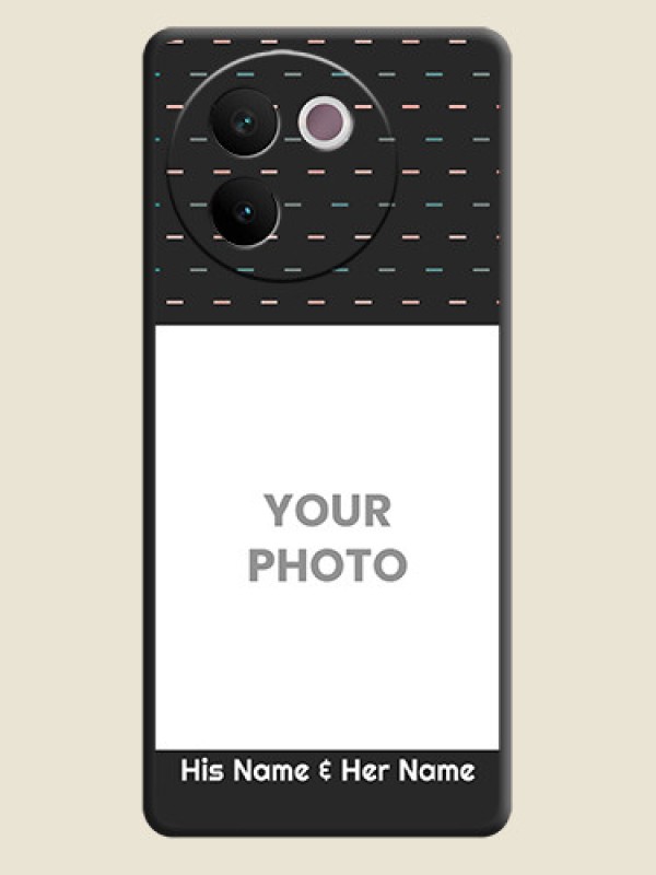 Custom Line Pattern Design with Text On Space Black Custom Soft Matte Mobile Back Cover - Vivo V30e 5G - alternate view