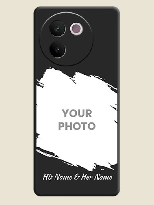 Custom Grunge Brush Strokes on Photo On Space Black Custom Soft Matte Mobile Back Cover - Vivo V30e 5G - alternate view