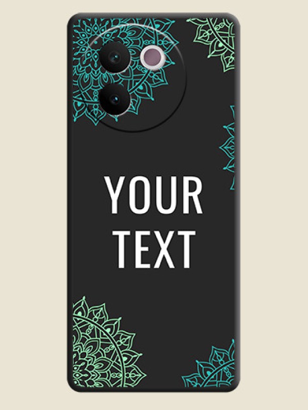 Custom Your Name with Floral Design On Space Black Custom Soft Matte Mobile Back Cover - Vivo V30e 5G - alternate view