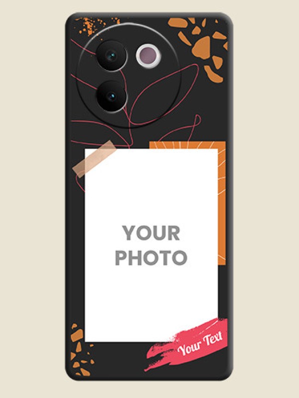 Custom Orange Photo Frame On Space Black Custom Soft Matte Mobile Back Cover - Vivo V30e 5G - alternate view