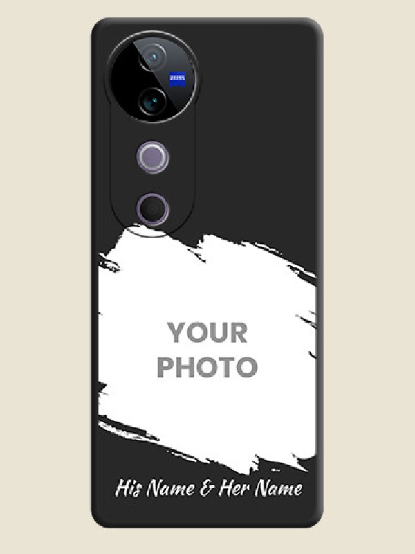 Custom Grunge Brush Strokes on Photo On Space Black Custom Soft Matte Mobile Back Cover - Vivo V40 5G - alternate view