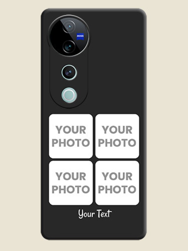 Custom Floral Art with 6 Image Holder on Photo On Space Black Custom Soft Matte Mobile Back Cover - Vivo V40 Pro 5G - alternate view