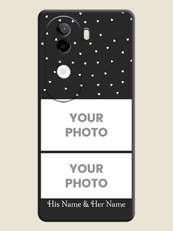 Custom Miniature Love Symbols with Name On Space Black Custom Soft Matte Mobile Back Cover - Vivo V40e 5G - alternate view