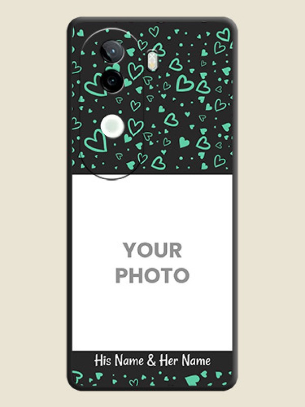 Custom Sea Green Indefinite Love Pattern on Photo On Space Black Custom Soft Matte Mobile Back Cover - Vivo V40e 5G - alternate view