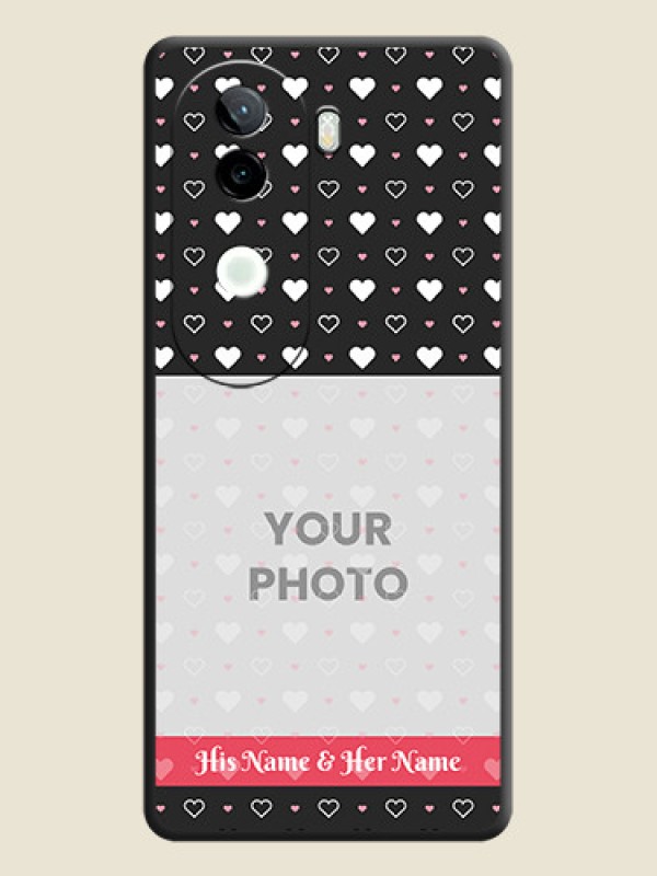 Custom White Color Love Symbols with Text Design on Photo On Space Black Custom Soft Matte Mobile Back Cover - Vivo V40e 5G - alternate view