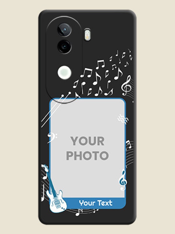 Custom Musical Theme Design with Text on Photo On Space Black Custom Soft Matte Mobile Back Cover - Vivo V40e 5G - alternate view