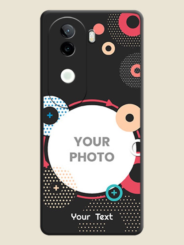 Custom Multicoloured Round Image On Space Black Custom Soft Matte Mobile Back Cover - Vivo V40e 5G - alternate view