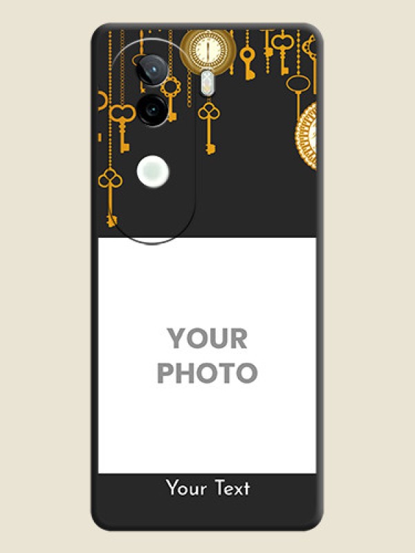 Custom Decorative Design with Text On Space Black Custom Soft Matte Mobile Back Cover - Vivo V40e 5G - alternate view