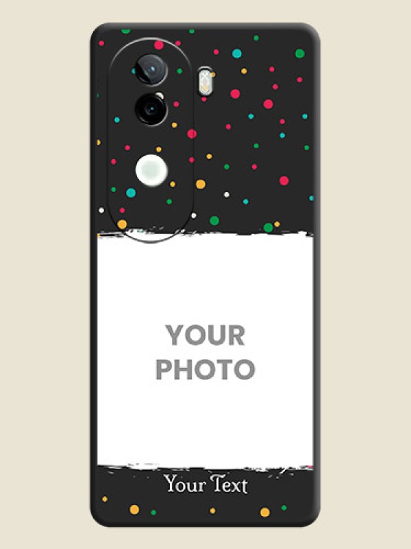 Custom Multicolor Dotted Pattern with Text On Space Black Custom Soft Matte Mobile Back Cover - Vivo V40e 5G - alternate view