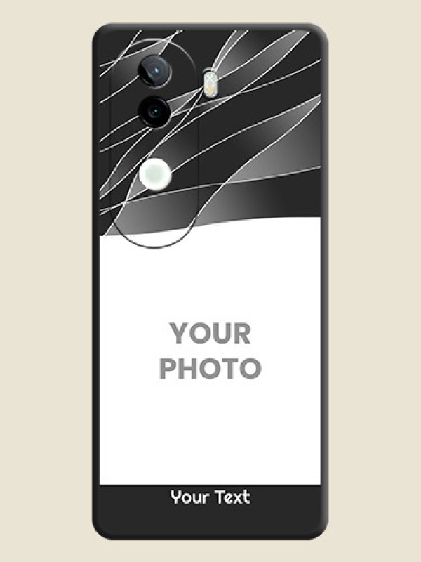 Custom Mixed Wave Lines on Photo On Space Black Custom Soft Matte Mobile Back Cover - Vivo V40e 5G - alternate view