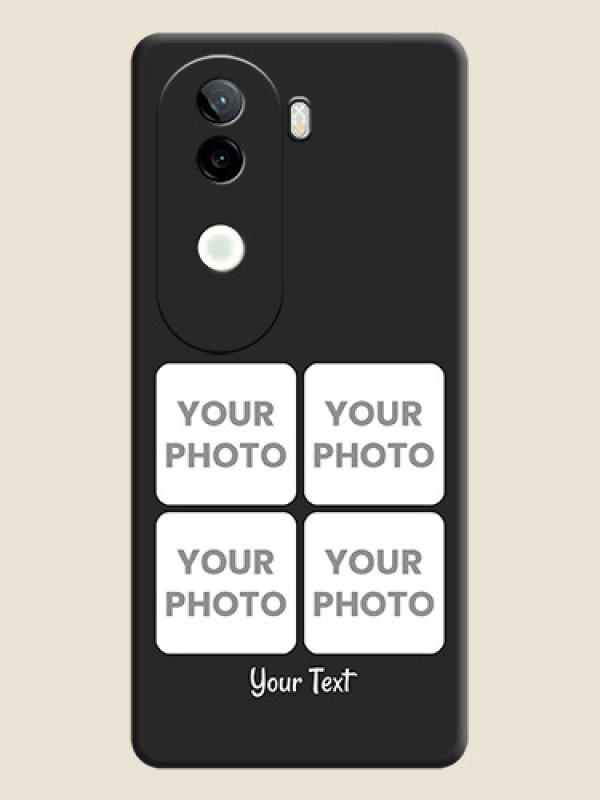 Custom Floral Art with 6 Image Holder on Photo On Space Black Custom Soft Matte Mobile Back Cover - Vivo V40e 5G - alternate view