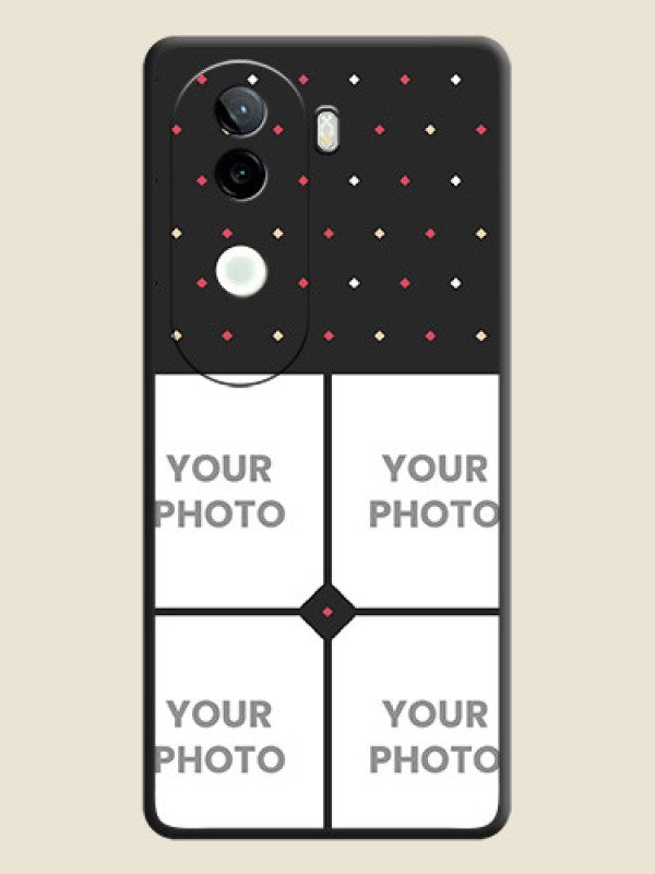 Custom Multicolor Dotted Pattern with 4 Image Holder On Space Black Custom Soft Matte Mobile Back Cover - Vivo V40e 5G - alternate view