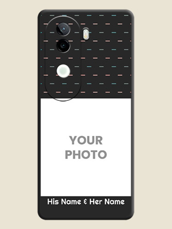 Custom Line Pattern Design with Text On Space Black Custom Soft Matte Mobile Back Cover - Vivo V40e 5G - alternate view