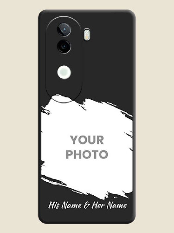 Custom Grunge Brush Strokes on Photo On Space Black Custom Soft Matte Mobile Back Cover - Vivo V40e 5G - alternate view