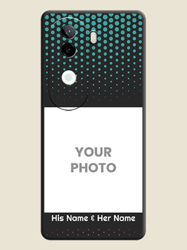 Custom Faded Dots with Grunge Photo Frame and Text On Space Black Custom Soft Matte Mobile Back Cover - Vivo V40e 5G - alternate view