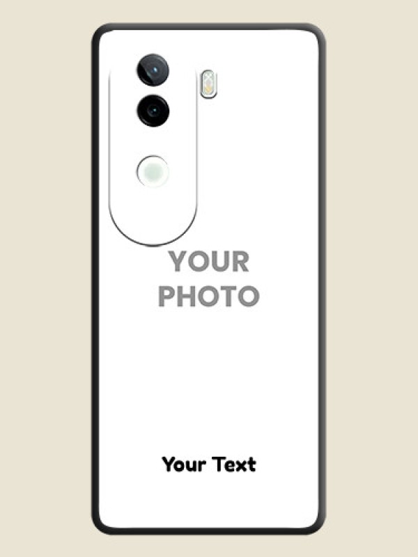 Custom Full Single Pic Upload With Text On Space Black Custom Soft Matte Mobile Back Cover - Vivo V40e 5G - alternate view