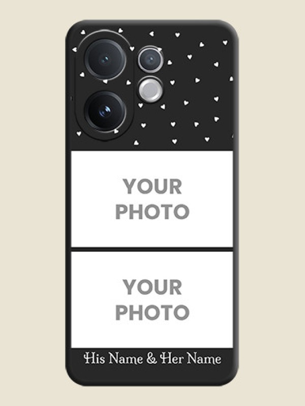 Custom Miniature Love Symbols with Name On Space Black Custom Soft Matte Mobile Back Cover - Vivo V60 5G - alternate view