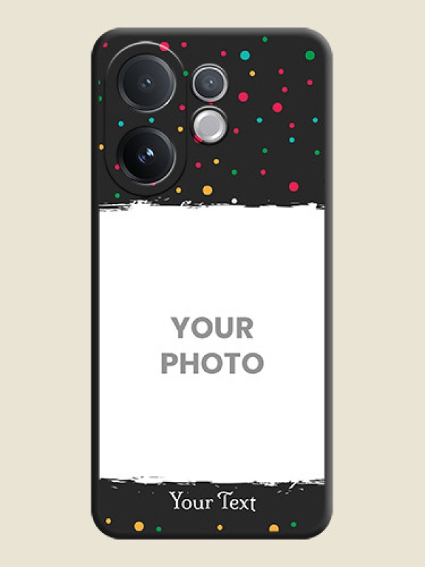 Custom Multicolor Dotted Pattern with Text On Space Black Custom Soft Matte Mobile Back Cover - Vivo V60 5G - alternate view