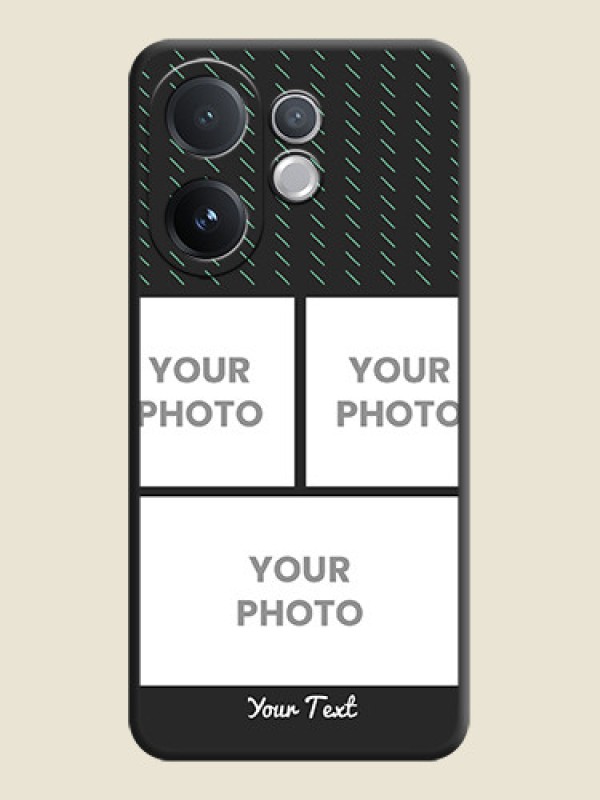 Custom Cross Dotted Pattern with 2 Image Holder On Space Black Custom Soft Matte Mobile Back Cover - Vivo V60 5G - alternate view