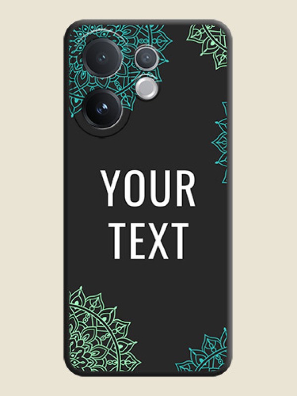 Custom Your Name with Floral Design On Space Black Custom Soft Matte Mobile Back Cover - Vivo V60 5G - alternate view