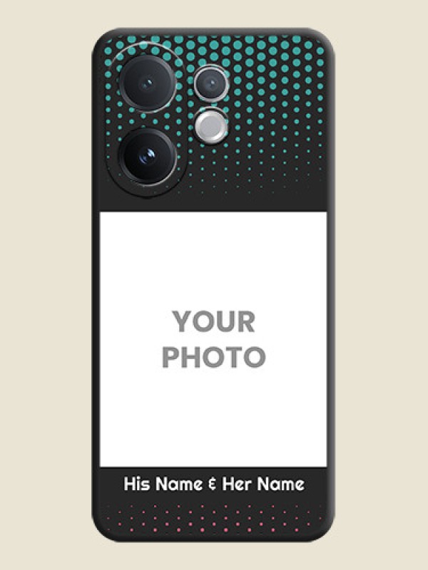 Custom Faded Dots with Grunge Photo Frame and Text On Space Black Custom Soft Matte Mobile Back Cover - Vivo V60 5G - alternate view