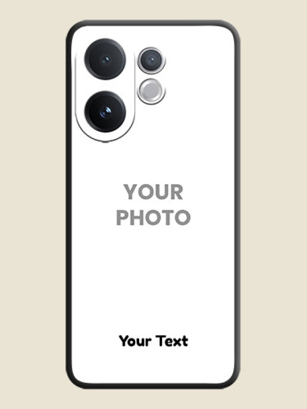 Custom Full Single Pic Upload With Text On Space Black Custom Soft Matte Mobile Back Cover - Vivo V60 5G - alternate view