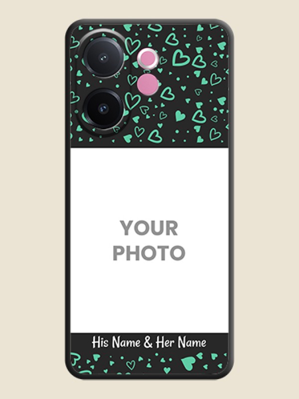 Custom Sea Green Indefinite Love Pattern on Photo On Space Black Custom Soft Matte Mobile Back Cover - Vivo V60e 5G - alternate view