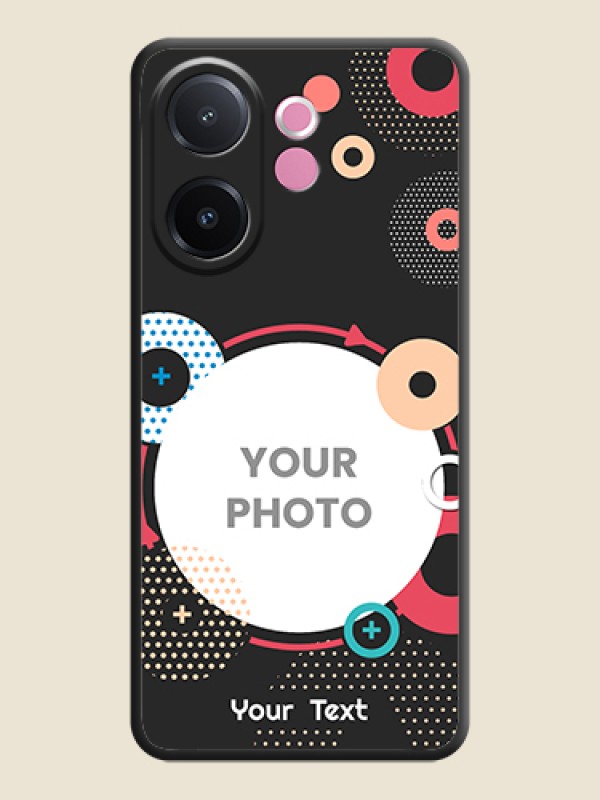 Custom Multicoloured Round Image On Space Black Custom Soft Matte Mobile Back Cover - Vivo V60e 5G - alternate view