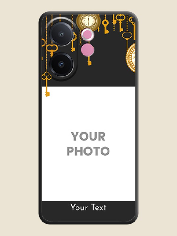 Custom Decorative Design with Text On Space Black Custom Soft Matte Mobile Back Cover - Vivo V60e 5G - alternate view