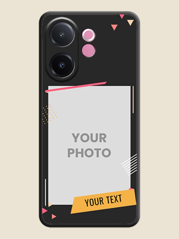 Custom Photo Frame with Triangle Small Dots on Photo On Space Black Custom Soft Matte Mobile Back Cover - Vivo V60e 5G - alternate view