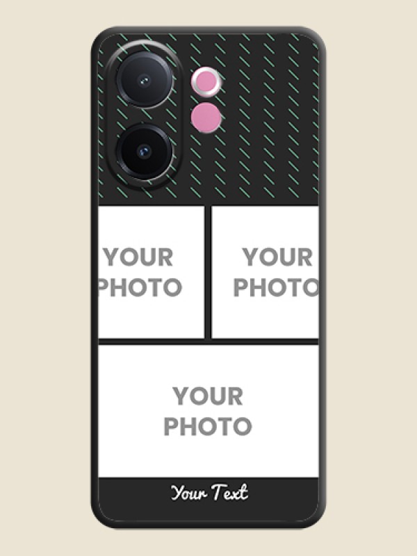 Custom Cross Dotted Pattern with 2 Image Holder On Space Black Custom Soft Matte Mobile Back Cover - Vivo V60e 5G - alternate view