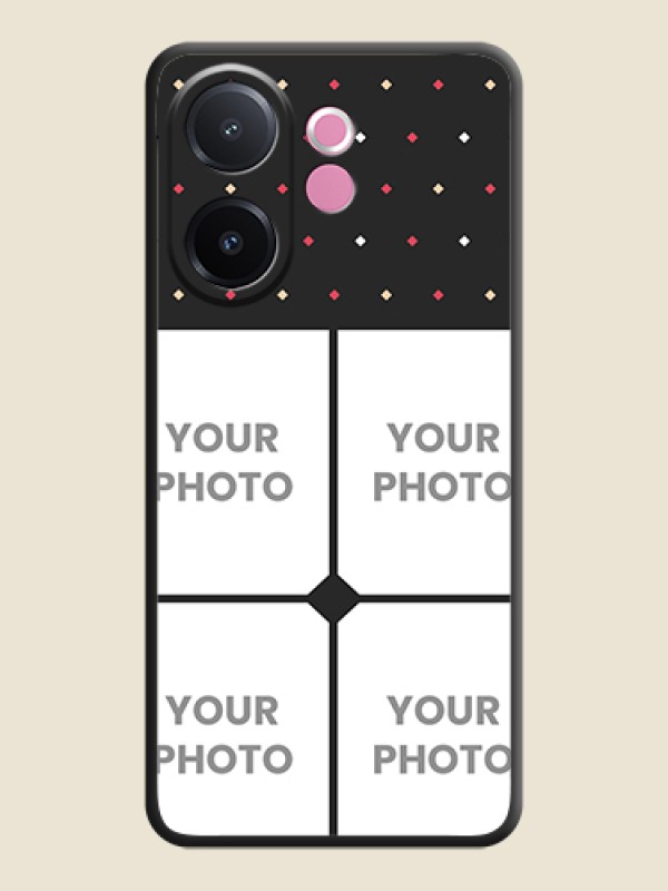 Custom Multicolor Dotted Pattern with 4 Image Holder On Space Black Custom Soft Matte Mobile Back Cover - Vivo V60e 5G - alternate view