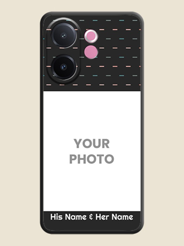 Custom Line Pattern Design with Text On Space Black Custom Soft Matte Mobile Back Cover - Vivo V60e 5G - alternate view