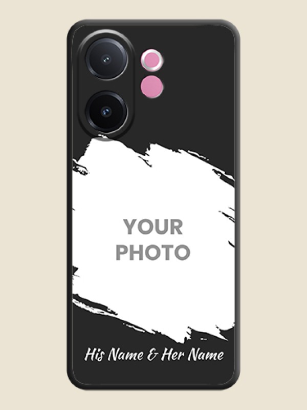 Custom Grunge Brush Strokes on Photo On Space Black Custom Soft Matte Mobile Back Cover - Vivo V60e 5G - alternate view