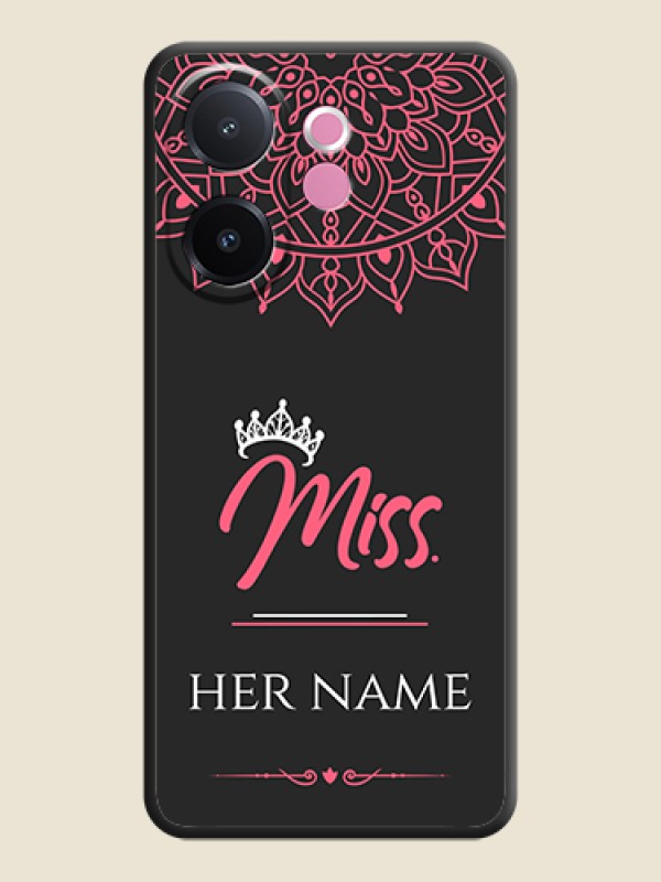 Custom Mrs Name with Floral Design On Space Black Custom Soft Matte Mobile Back Cover - Vivo V60e 5G - alternate view