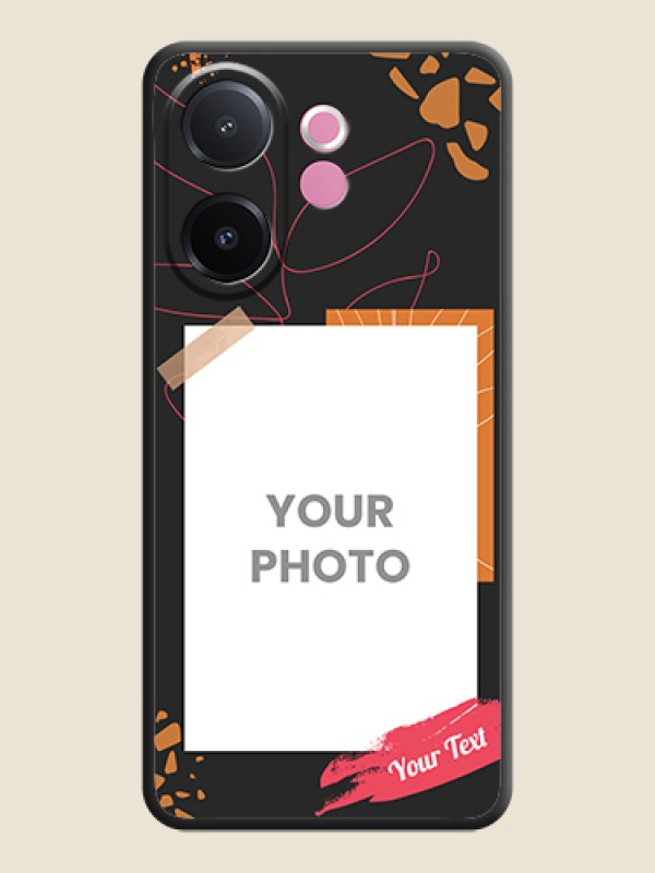 Custom Orange Photo Frame On Space Black Custom Soft Matte Mobile Back Cover - Vivo V60e 5G - alternate view