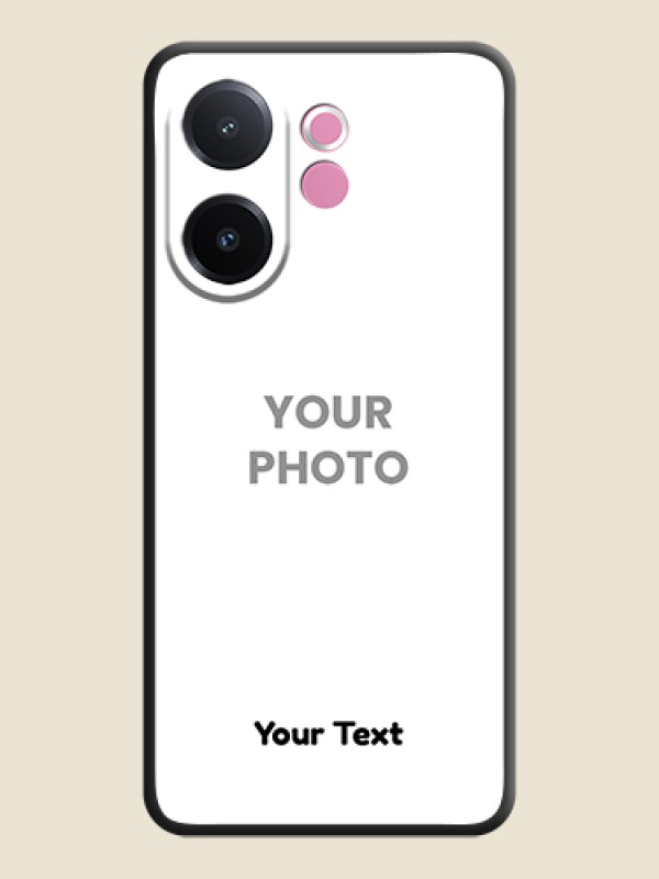 Custom Full Single Pic Upload With Text On Space Black Custom Soft Matte Mobile Back Cover - Vivo V60e 5G - alternate view