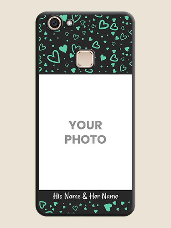 Custom Sea Green Indefinite Love Pattern on Photo On Space Black Custom Soft Matte Mobile Back Cover - Vivo V7 Plus - alternate view