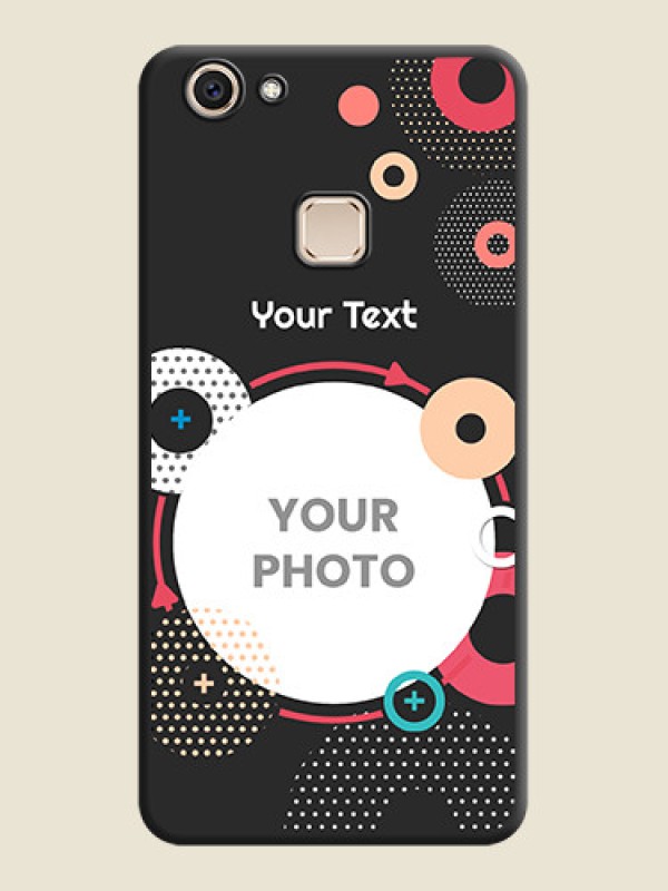 Custom Multicoloured Round Image On Space Black Custom Soft Matte Mobile Back Cover - Vivo V7 Plus - alternate view
