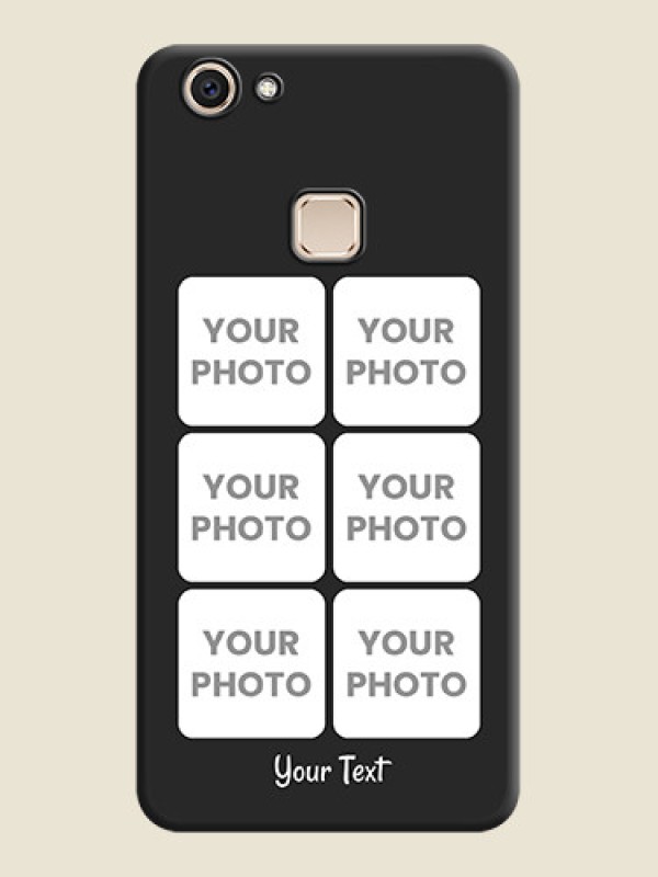 Custom Floral Art with 6 Image Holder on Photo On Space Black Custom Soft Matte Mobile Back Cover - Vivo V7 Plus - alternate view