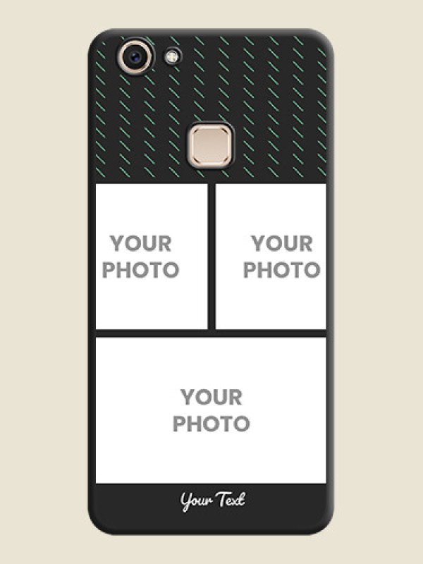 Custom Cross Dotted Pattern with 2 Image Holder On Space Black Custom Soft Matte Mobile Back Cover - Vivo V7 Plus - alternate view