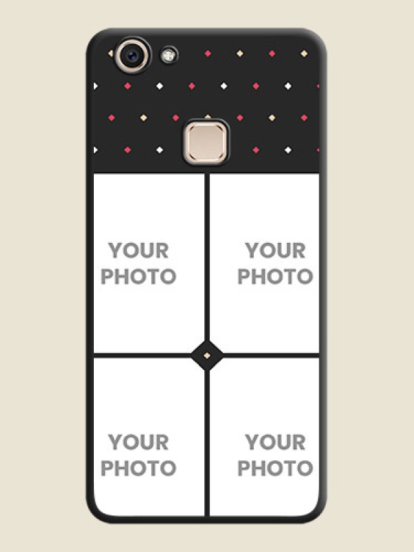 Custom Multicolor Dotted Pattern with 4 Image Holder On Space Black Custom Soft Matte Mobile Back Cover - Vivo V7 Plus - alternate view