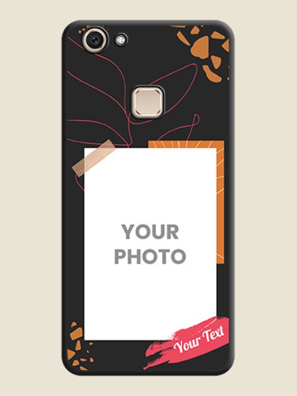 Custom Orange Photo Frame On Space Black Custom Soft Matte Mobile Back Cover - Vivo V7 Plus - alternate view