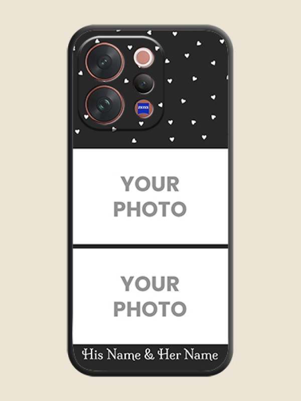 Custom Miniature Love Symbols with Name On Space Black Custom Soft Matte Mobile Back Cover - Vivo V70 5G - alternate view