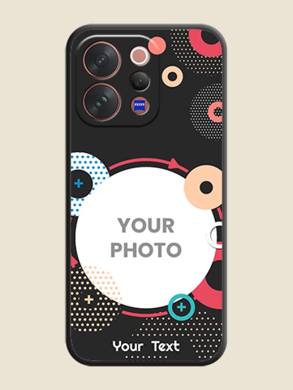 Custom Multicoloured Round Image On Space Black Custom Soft Matte Mobile Back Cover - Vivo V70 5G - alternate view