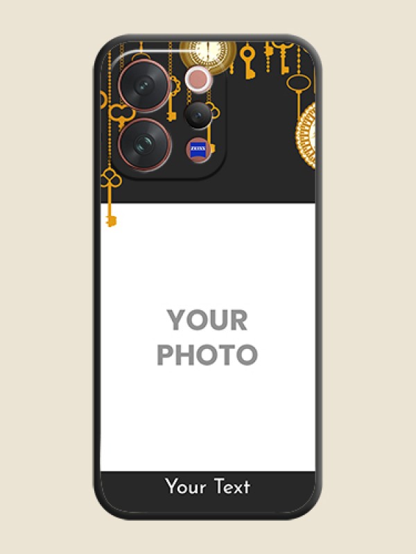 Custom Decorative Design with Text On Space Black Custom Soft Matte Mobile Back Cover - Vivo V70 5G - alternate view