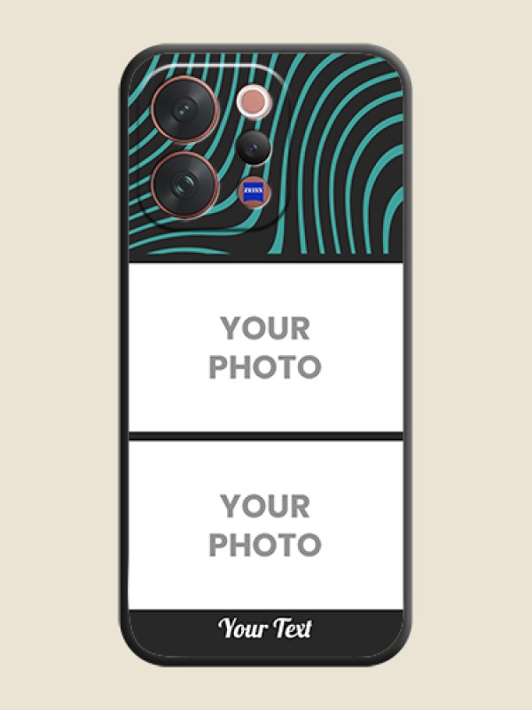 Custom Wave Pattern with 2 Image Holder On Space Black Custom Soft Matte Mobile Back Cover - Vivo V70 5G - alternate view