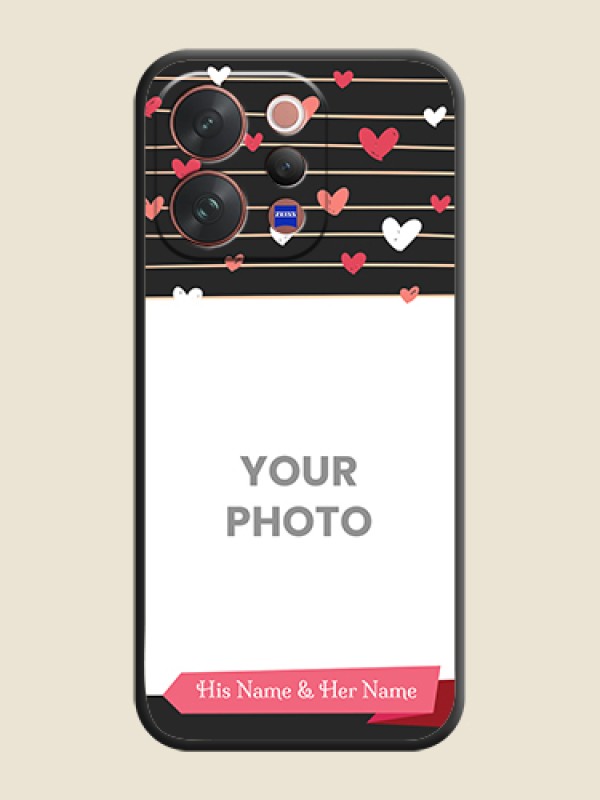 Custom Love Pattern with Name on Pink Ribbon on Photo On Space Black Custom Soft Matte Mobile Back Cover - Vivo V70 Elite 5G - alternate view